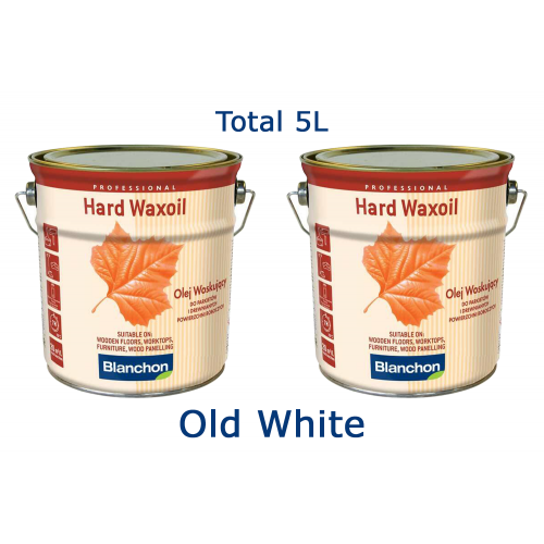 Blanchon HARD WAXOIL (hardwax) 5 ltr (two 2.5 ltr cans) OLD WHITE 07721334 (BL)